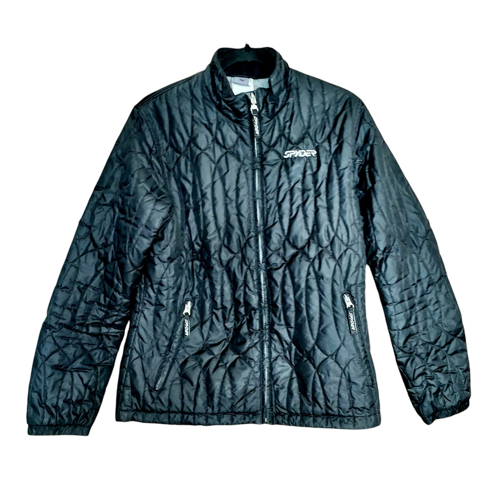 Spyder Women's Black Lightweight Quilted Full Zip Thermal Jacket Size 14